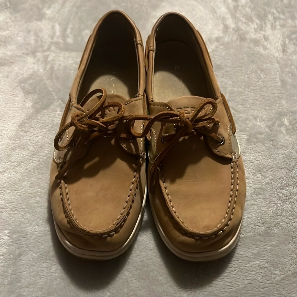 Brown Leather Boat Shoes with Moccasin Construction